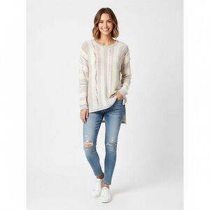 Chaser $108 Striped Knit Oversized Sweater M P2P 20-24” Cotton/Acrylic Boho